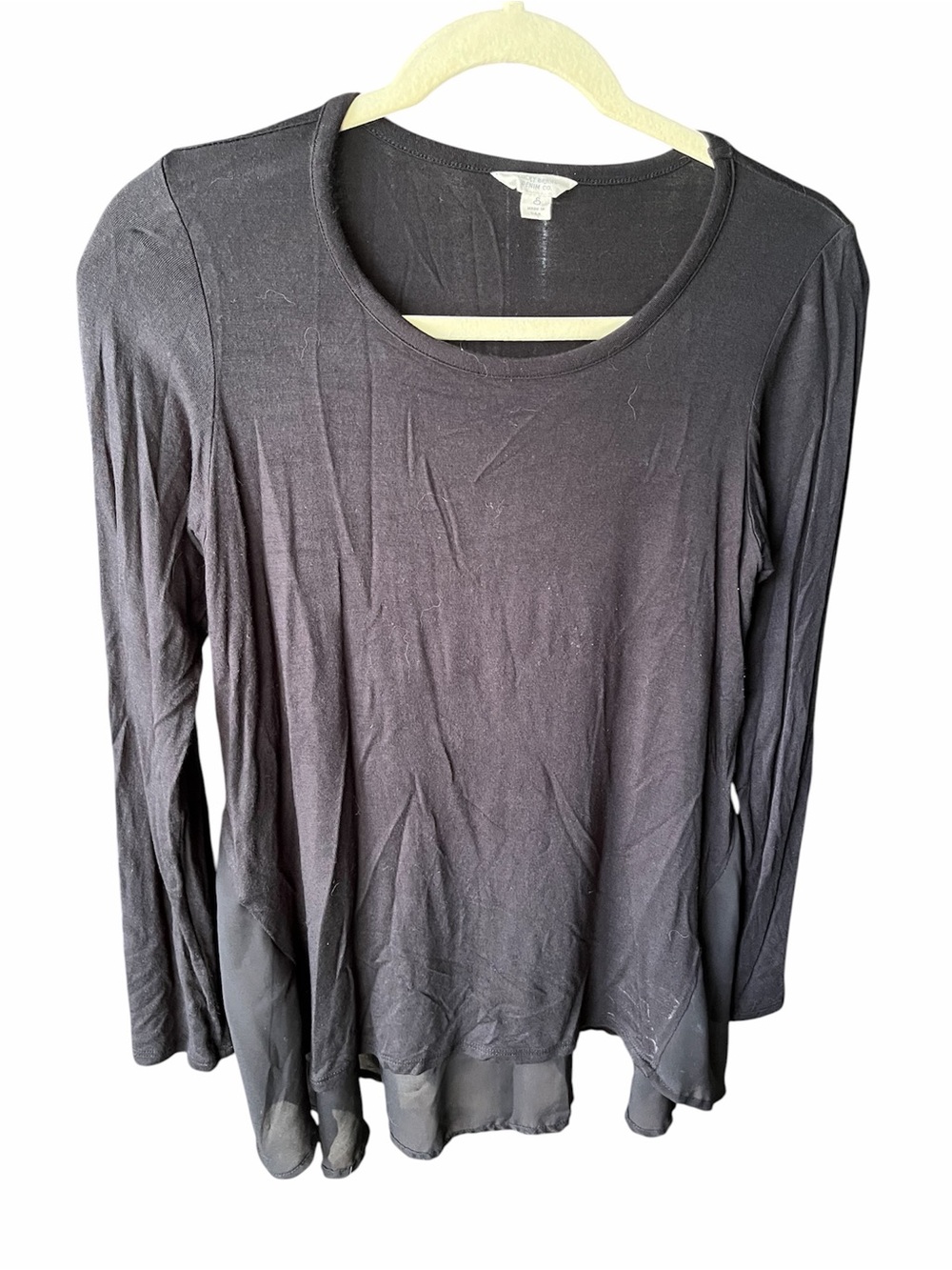 GUC Lucky Brand black long-sleeve knit top - S